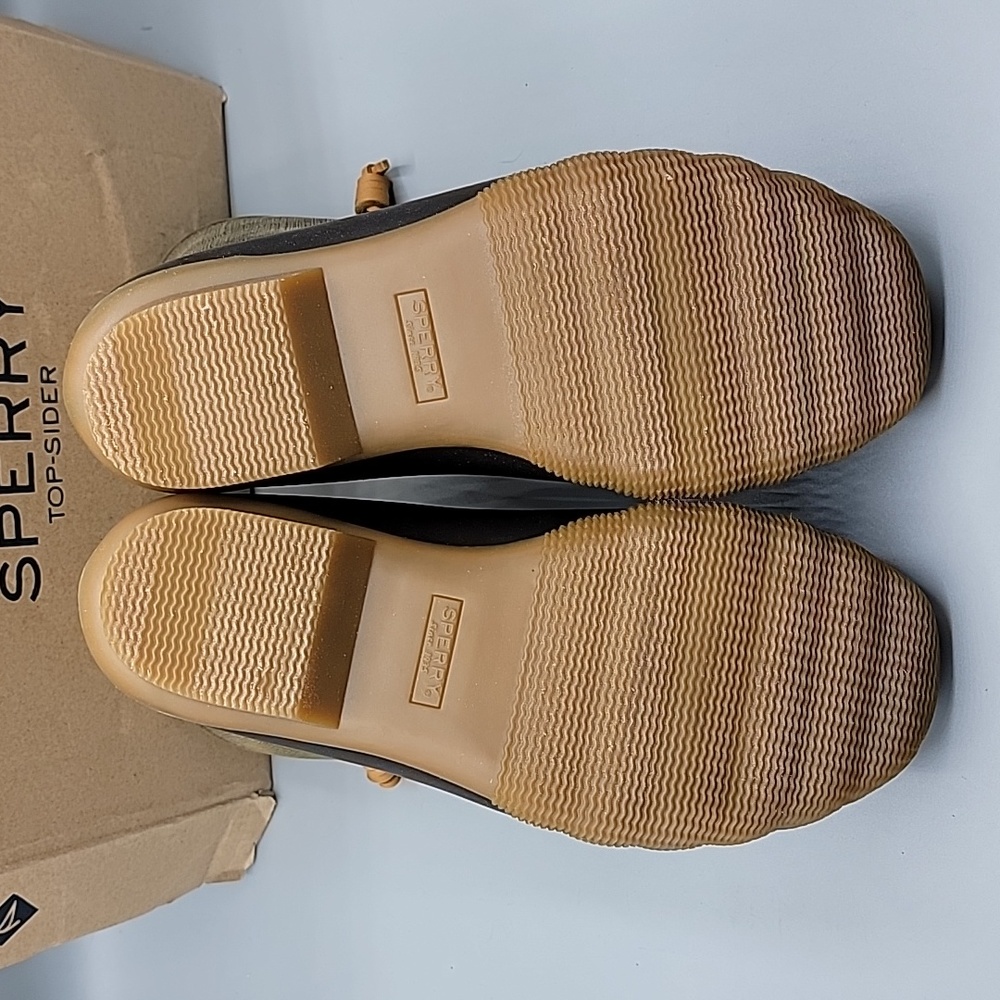 Sperry Saltwater Brown & Olive Duck Boots size 7 - Picture 9 of 11